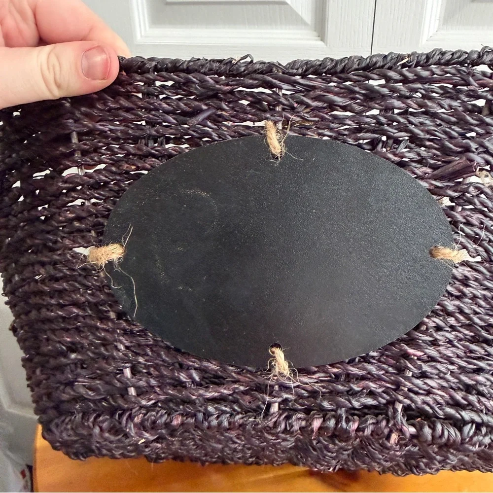 Mainstays purple oval woven basket with‎ chalkboard
